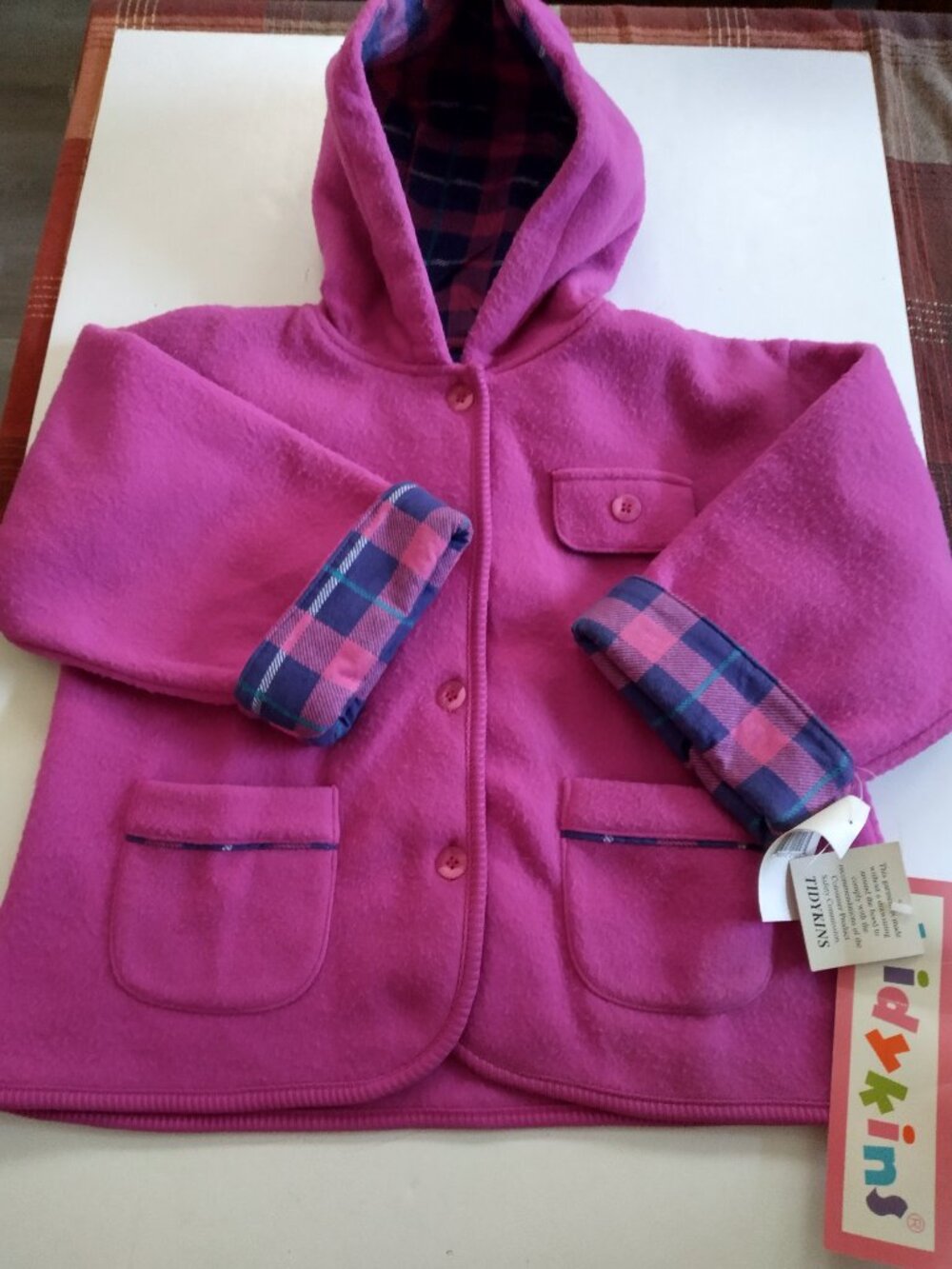 NWT -TIDYKINS -Hooded Coat -Color Orchid -Size 24 Months